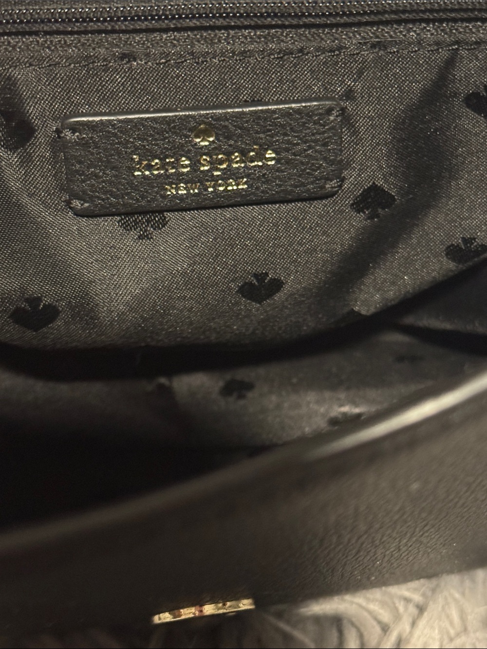kate spade Black Leather Crossbody Bag with Gold Logo - Picture 5 of 6
